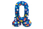 Leketøy - Folat BV Standing Foil Balloon Colorful Dots Number 0 - 72cm - 63970