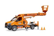 Leketøysbil - Bruder Mercedes-Benz Sprinter med arbeidsplattform og lys & lyd lekesett - 02679