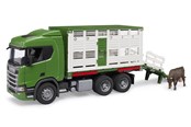 Leketøysbil - Bruder Scania Super 560R Cattle Transportation Truck - 03548