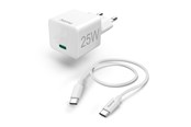 Mobil - Adaptere og ladere - Hama Charger USB-C with USB-C Cable PD 25W 1.5m Cable White - 00201624