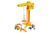 Leketøysbil - Small Foot - Wooden Crane Construction Site with Accessories 14dlg. - 12007