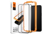 Mobil - Beskyttelsesglass - Spigen Glass tR AlignMaster 2 Pack - FC Black - iPhone 15 - AGL06906