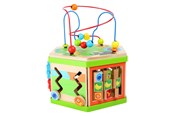 Babyleker - Small Foot - Wooden Activity Cube with Motor Skills Spiral Safari - 4244