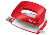Skrivebordstilbehør - Leitz Hullemaskin WOW Mini 2 hull/10 ark Rød - 50601026