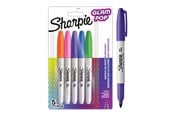 Skrive- & Tegneverktøy - Sharpie Glam Pop Permanente Markører | Fin spids for fede detaljer | Assorterte livlige farger | 5 markeringspenne - 2201774