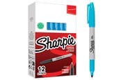 Skrive- & Tegneverktøy - Sharpie permanente markører | Fint tips for dristige detaljer | Turkis blekk | 12 stk - 2194215