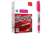 Skrive- & Tegneverktøy - Sharpie permanente markører | Fint tips for dristige detaljer | Magenta blekk | 12 stk - 2194216