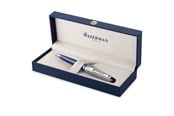 Skrive- & Tegneverktøy - Waterman Expert Deluxe kulepenn | Metall og blå lakk med palladiumbelagt trim | Middels punkt | Gaveeske - 2187683