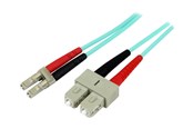Nettverkskabel - StarTech.com 1m Fiber Optic Cable - 10 Gb Aqua - Multimode Duplex 50/125 - LSZH - LC/SC - OM3 - LC to SC Fiber Patch Cable - patch cable - 1 m - aqua - Blå - 1m - A50FBLCSC1