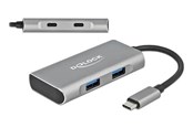 USB-hub - DeLOCK - hub - 4 ports USB-hub - USB 3.0 - 4 porter - Sølv - 63260