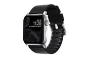 Smartklokke - Tilbehør - Nomad - Active Band Pro - 44mm/42mm Silver Hardware Black Active Leather FKM - NM1A41SNW0