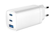 Mobil - Adaptere og ladere - Gembird Universal GaN USB charger QC 3.0 & PD 65W 2-port - White - TA-UC-PDQC65-01-W