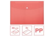 Arkivering & Oppbevaring - Esselte Colour'Breeze A4 Document Wallet PP Pack of 3 Coral - 628489