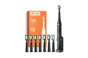 Elektrisk tannbørste - Bitvae Elektrisk tannbørste Sonic toothbrush with tips set and travel case D2 (black) - D2 Black