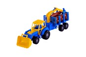 Utendørsleker - Cavallino Toys Cavallino Junior Tractor with Crane Trailer and Wood 46cm - 3017WD01
