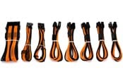 Strømkabel (intern) - DUTZO Sleeved strøm forlengerkabel Pro kit - Svart / Oransje - DSC-PCEP30CMBO
