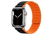 Smartklokke - Tilbehør - Lippa Apple Watch Magnetic Silicone Strap 38/40/41 - Black/Orange - LPAW077