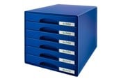 Arkivering & Oppbevaring - Leitz Skuffkabinett Plus 6 skuffer Blå - 52120035