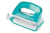 Skrivebordstilbehør - Leitz Hullemaskin WOW Mini 2 hull/10 ark Isblå - 50601051