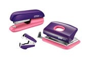Skrivebordstilbehør - Rapid Stifte- & Hullemaskin Mini sett F5+FC10+C2 Blister Lilla/Aprikos - 5000372