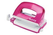 Skrivebordstilbehør - Leitz Hullemaskin WOW Mini 2 hull/10 ark Rosa - 50601023