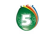 Leketøy - Folat BV Number Balloons 5 years 8pcs. - 08205