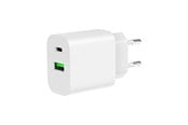 Mobil - Adaptere og ladere - Gembird Universal GaN USB charger QC 3.0 & PD 20 W 2-port - White - TA-UC-PDQC20-01-W