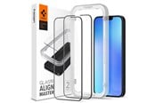Mobil - Beskyttelsesglass - Spigen tR Align Master 2 Pack - FC black - iPhone 16e/14/13/13 Pro - AGL03387