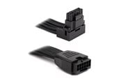 Strømkabel (intern) - DUTZO Sleeved PCI-E 12V-2x6 forlengerkabel - Låse stiften ned - Svart - DSC-PE12V2X6-PD-30-BLK