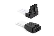 Strømkabel (intern) - DUTZO Sleeved PCI-E 12V-2x6 forlengerkabel - Låsestift oppe - Hvit - DSC-PE12V2X6-PU-30-WHT