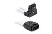 Strømkabel (intern) - DUTZO Sleeved PCI-E 12V-2x6 forlengerkabel - Låse stiften ned - Hvit - DSC-PE12V2X6-PD-30-WHT