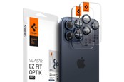 Mobil - Andre tilbehør - Spigen Glass tR EZ Fit Optik Pro 2 Pack - blue titanium - iPhone 17/16/15 Pro / 17/16/15 Pro Max - AGL07164