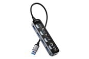 USB-hub - Deltaco Transparent USB-A hub 5 Gbps 4x USB-A USB-hub - 4 porter - Transparent - UH-736