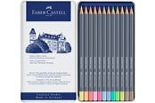 Skrive- & Tegneverktøy - Faber-Castell Gofa Aqua metal box of 12 pastel colours - 114622