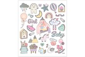 Kreative leker - Creativ Company Stickers Baby Girl 1 Sheet - 28884