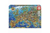 Puslespill - Educa 500 Pieces Crazy European Map Puzzle - 80-17962