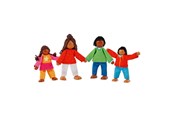 Dukker, Bamser & Utstyr - Goki Wooden Dollhouse Dolls Flexible Modern Family 4pcs. - 51495