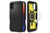 Mobil - Deksel og etui - Spigen Tough Armor MagSafe - black - iPhone 16 Plus - ACS08085