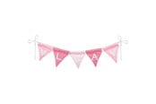 Leketøy - Goki Fabric Bunting Make Pink with 10 Flags and Alphabet Characters - 60676