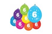 Leketøy - Globos Balloons 2-sided Printed Number 6 8 pcs. - 512006