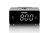 DAB, nettverks- og klokkeradio - Lenco CR-550SI - Stereo FM Clock Radio with USB and Qi Wireless Smartphone charging - Silver - FM - Stereo - CR-550SI
