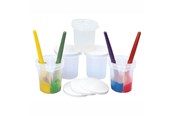 Kreative leker - Colorations Paint Cup with Lid and 2 Divider Compartments Set of 5 - CHSPLITC