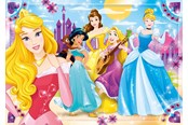 Puslespill - Clementoni Jigsaw Puzzle Super Color Maxi Disney Princess 104pcs. Gulv - 23714