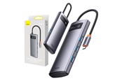 USB-hub - Baseus 4in1 Metal Gleam Series USB-C to 4x USB 3.0 USB-hub - USB 3.0 - 5 porter - Sølv - WKWG070013