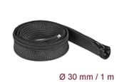 Tilbehør - DeLOCK Braided Sleeve with zip fastener heat-resistant 1m x 30mm - 19165