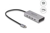 USB-hub - DeLOCK - hub - 10 Gbps PD 85 Watt with 30 cm connection cable - 5 ports USB-hub - USB 3.0 - 5 porter - Grå - 64235