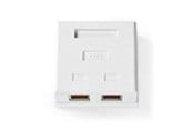 Tilbehør - Nedis Network Wall Box | On-Wall | 2 port(s) | STP CAT6 - CCGB89130WT