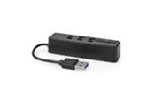 USB-hub - Nedis USB-hub | 1x USB-A | 3x USB A Female | 5 port(s) USB-hub - USB 2.0 - 3 porter - Svart - CCGB60250BK01