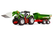 Leketøysbil - Bruder Roadmax tractor with frontloader and tipping trailer toy - BR3452