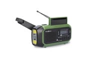 DAB, nettverks- og klokkeradio - Nedis Emergency Radio - DAB+/FM - Dynamo - Solar- 2500 mAh Powerbank - DAB+/FM - Mono - RDDBCR2000GN